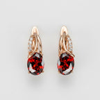 Women's Red Stone Drop Earrings