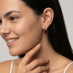 Women's Red Stone Drop Earrings