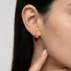 Women's Red Stone Drop Earrings
