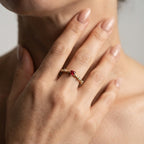 Women's Red Stone Heart Ring