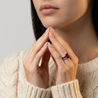 Women's Red Stone Pave Ring