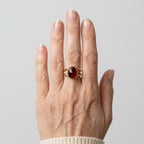 Women's Red Stone Split Band Ring