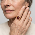 Women's Red Stone Split Band Ring