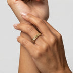 Women's Ribbed Band Ring