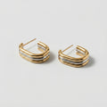Women's Ribbed Hoop Earrings
