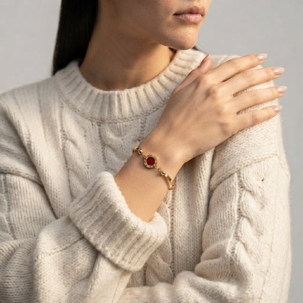 Women's Roman Numeral Disc Bracelet