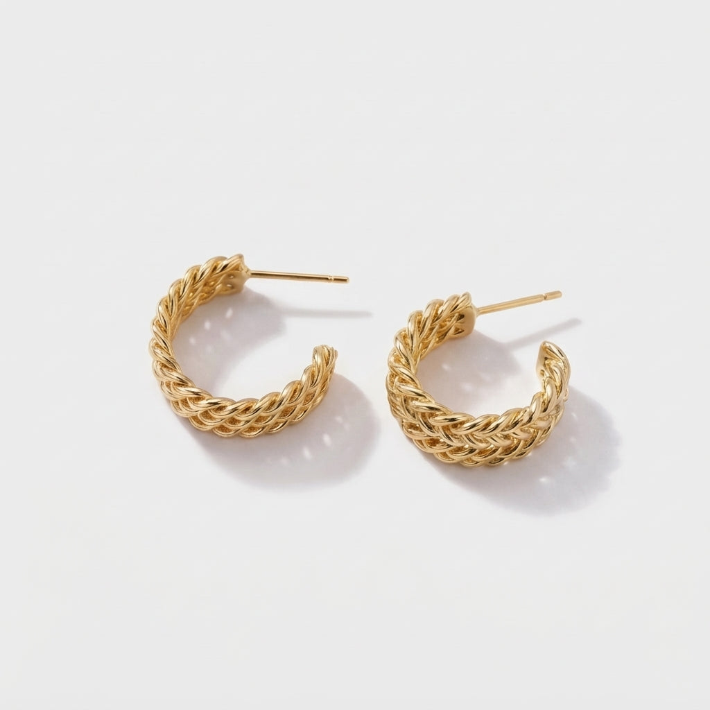 Women's Rope Hoop Earrings