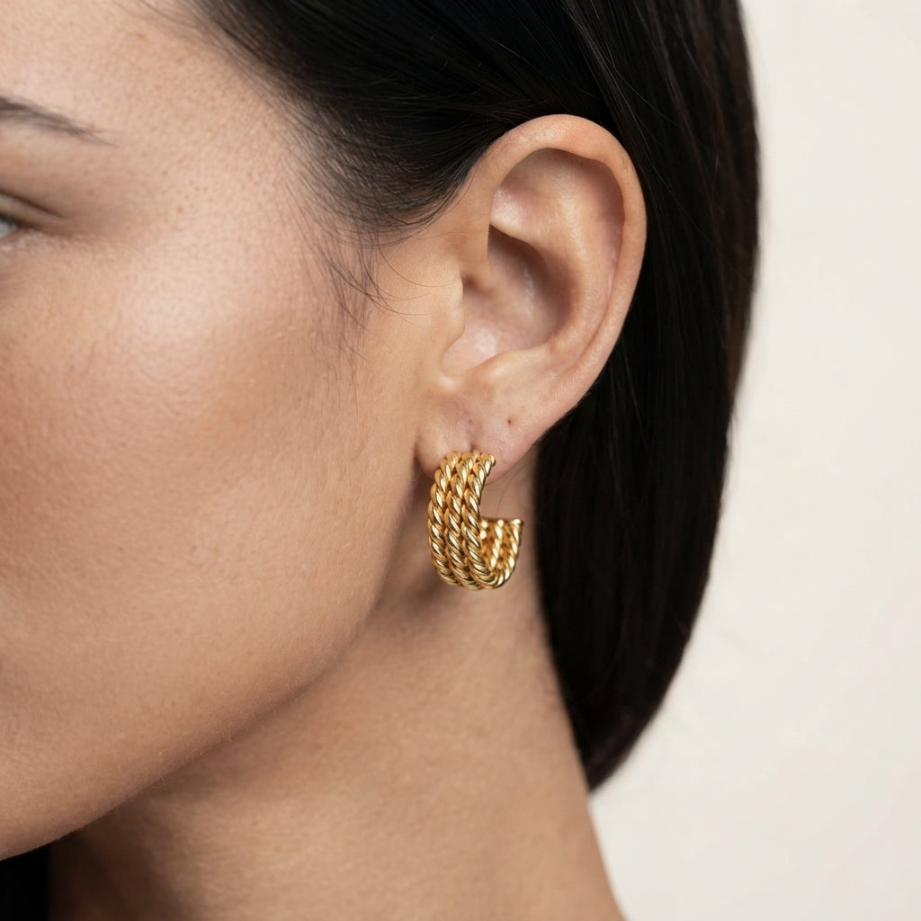 Women's Rope Hoop Earrings