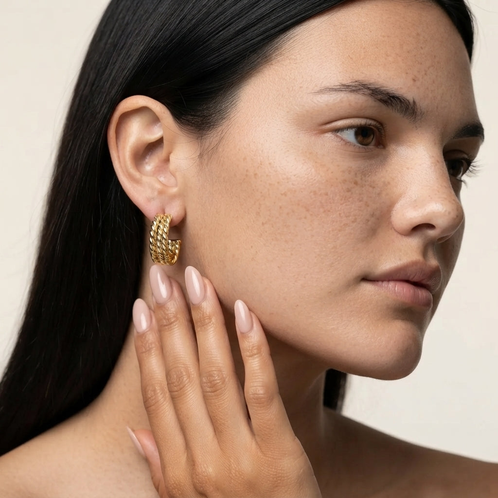 Women's Rope Hoop Earrings