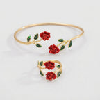 Women's Rose Flower Jewellery Set