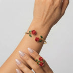 Women's Rose Flower Jewellery Set
