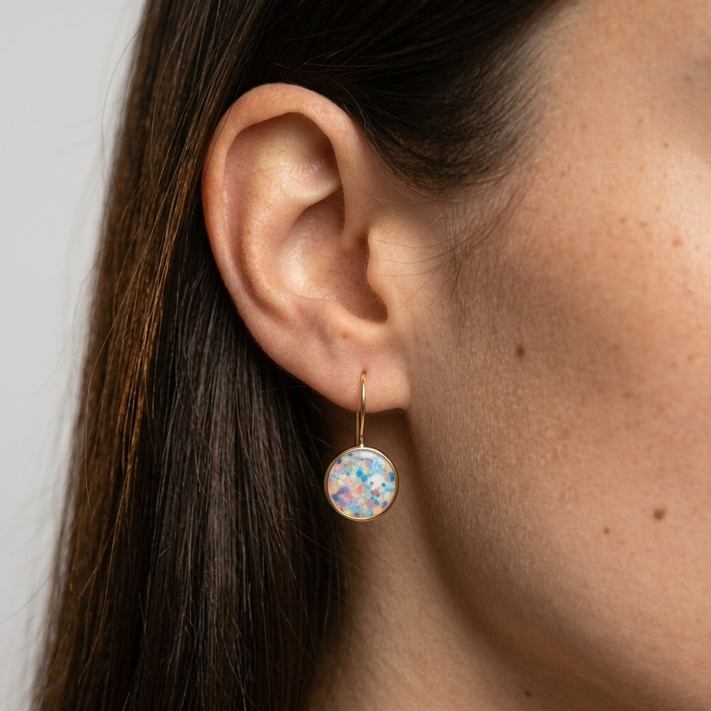 Women's Round Natural Stone Earrings