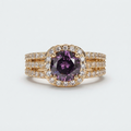Women's Round Purple Stone Ring