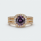 Women's Round Purple Stone Ring