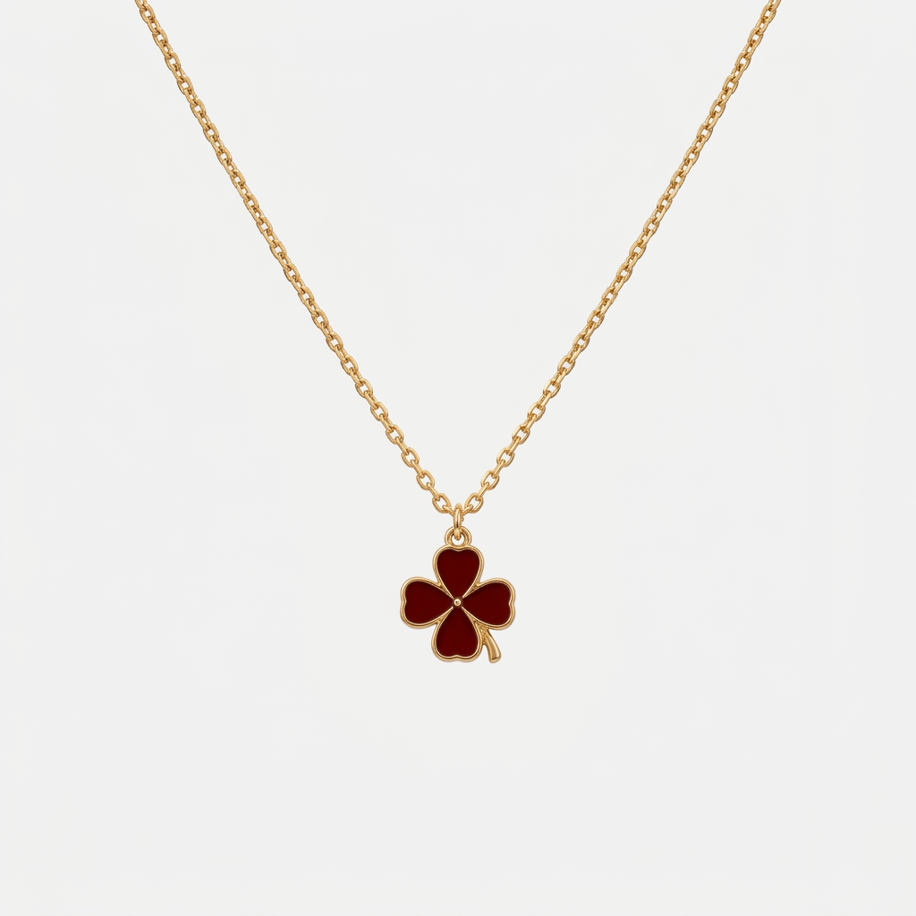 Women's Shamrock Enamel Pendant Necklace