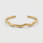 Women's Smooth Wave Open Cuff Bangle