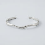 Women's Smooth Wave Open Cuff Bangle