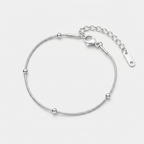 Women's Snake Chain Bead Station Bracelet