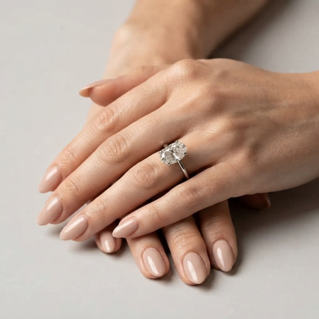 Women's Solitaire Crystal Ring