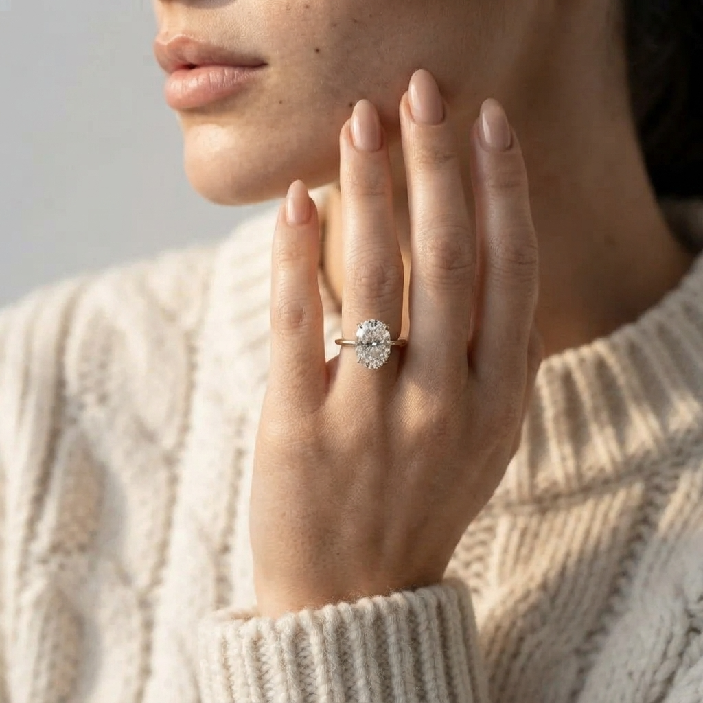 Women's Solitaire Crystal Ring