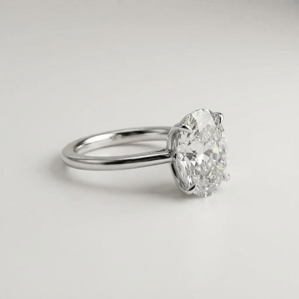 Women's Solitaire Crystal Ring