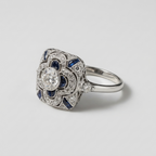 Women's Square Blue Stone Ring