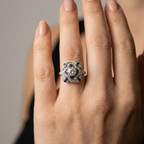 Women's Square Blue Stone Ring