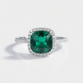 Women's Square Green Stone Ring