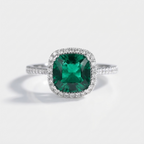 Women's Square Green Stone Ring