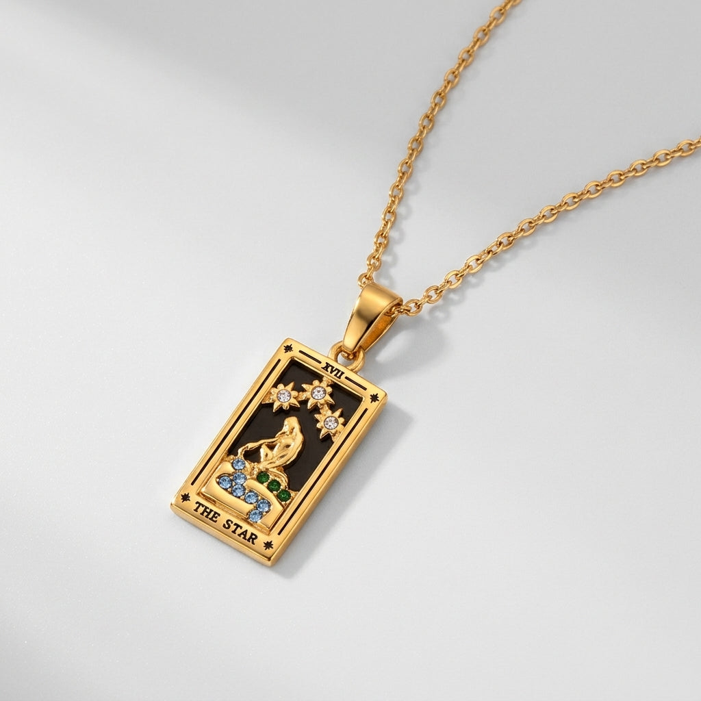 Women's Star Tarot Card Pendant Necklace