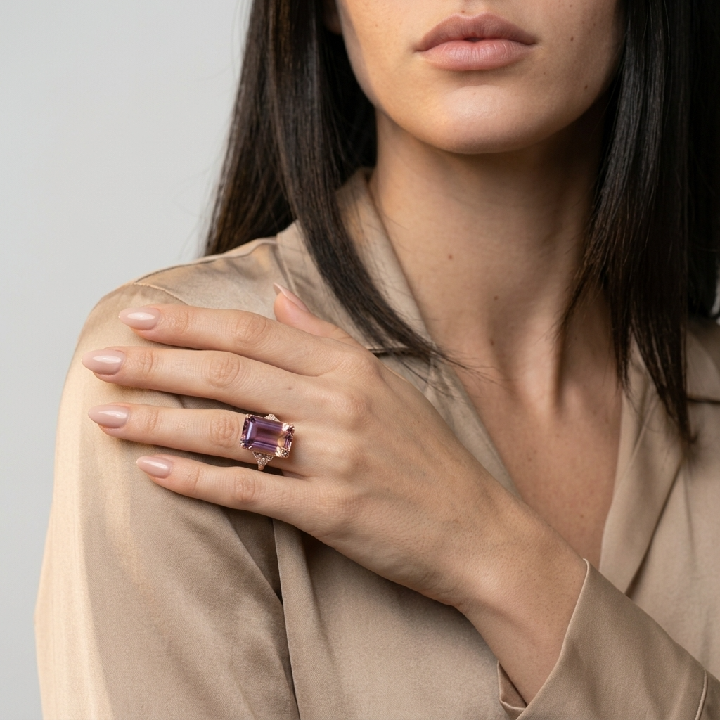 Women's Statement Purple Stone Ring