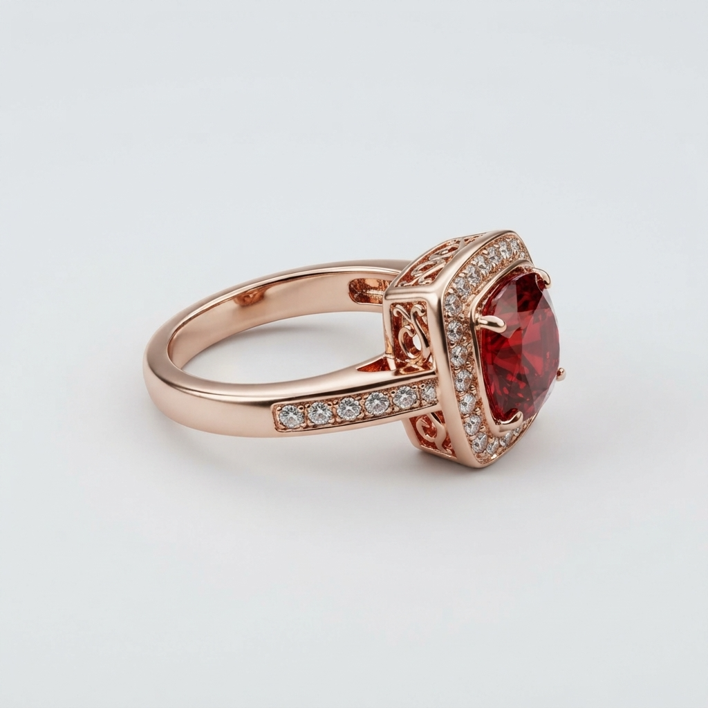 Women's Statement Red Stone Ring