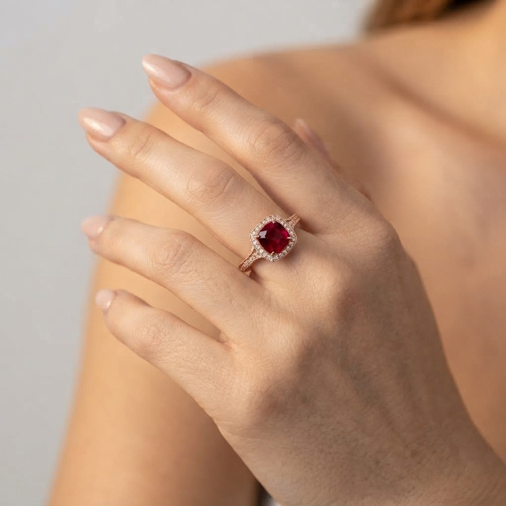 Women's Statement Red Stone Ring