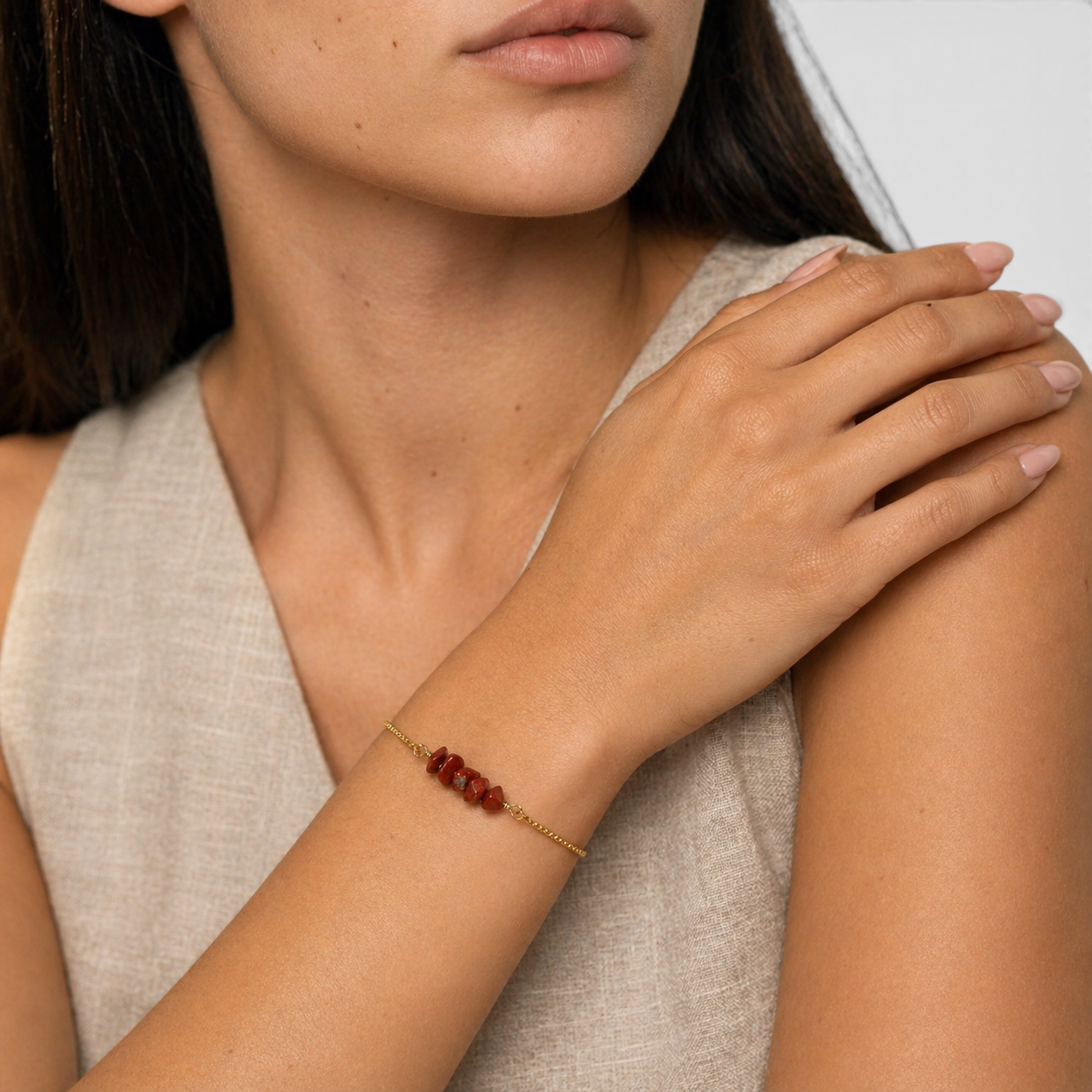Women's Stone Chip Bar Bolo Bracelet