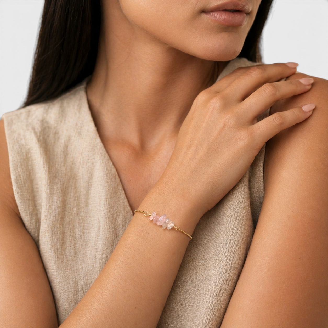 Women's Stone Chip Bar Bolo Bracelet