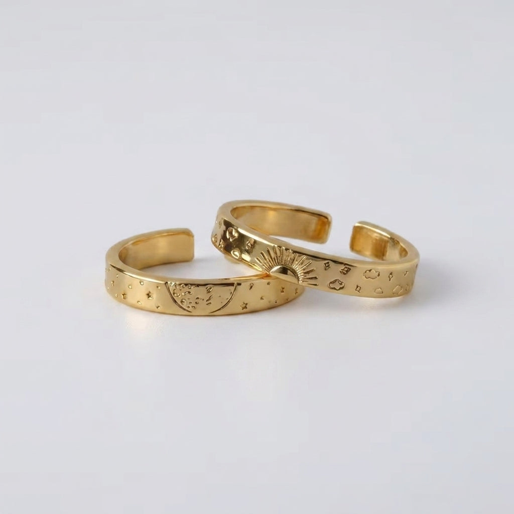 Women's Sun Moon Ring Set