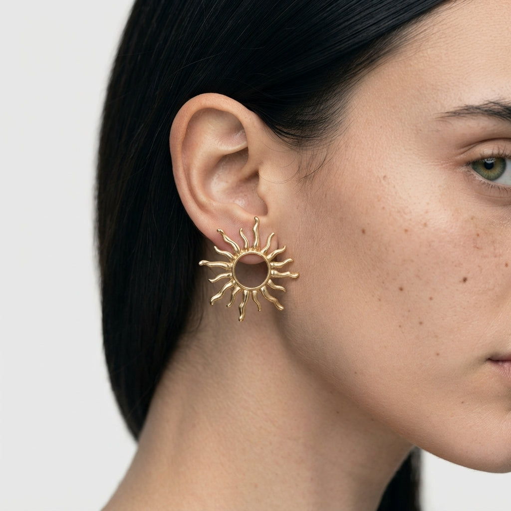 Women's Sunburst Stud Earrings