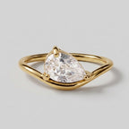 Women's Teardrop Crystal Solitaire Ring