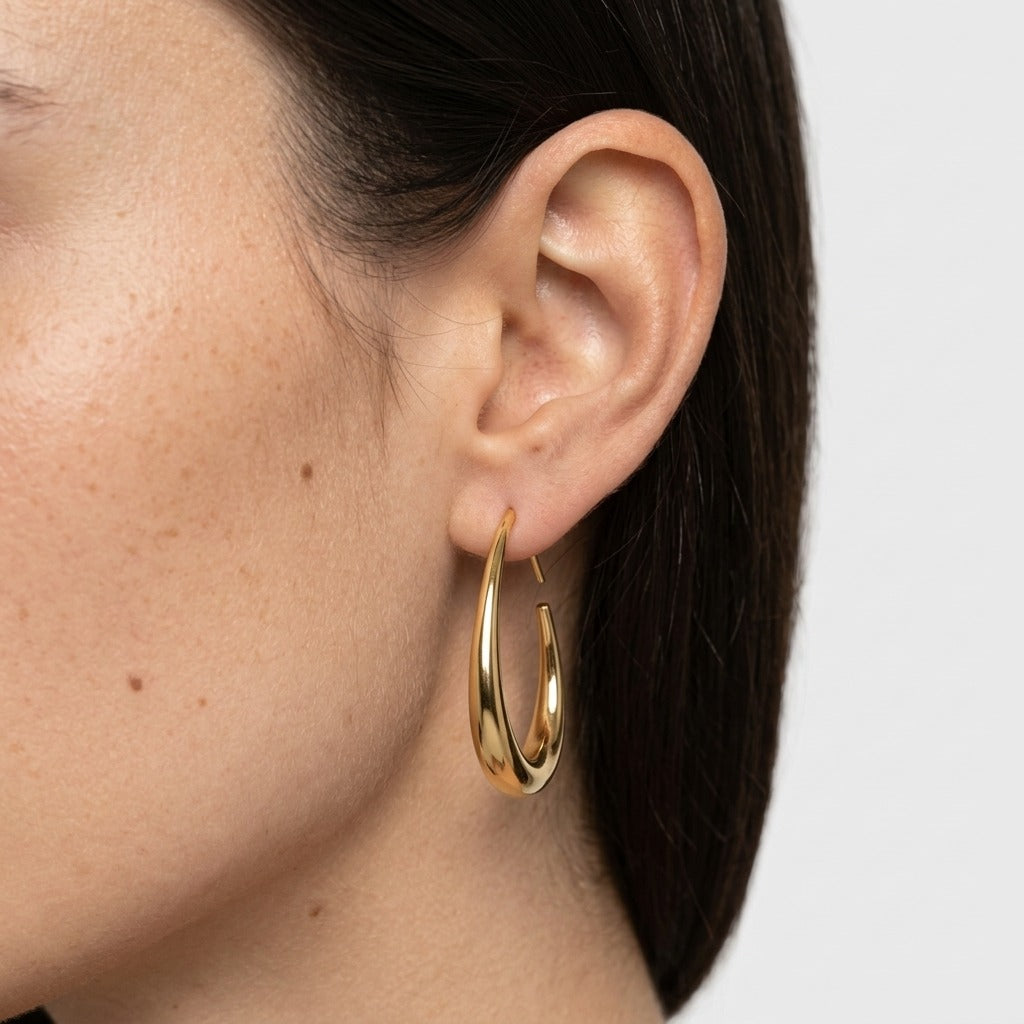 Women's Teardrop Hoop Earrings