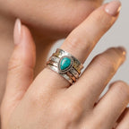 Women's Teardrop Natural Stone Ring