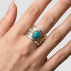 Women's Teardrop Natural Stone Ring