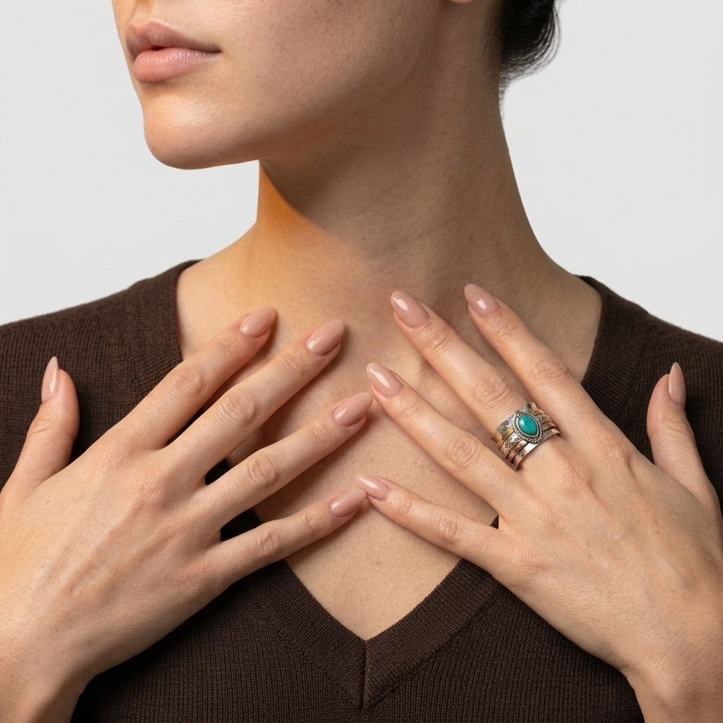 Women's Teardrop Natural Stone Ring