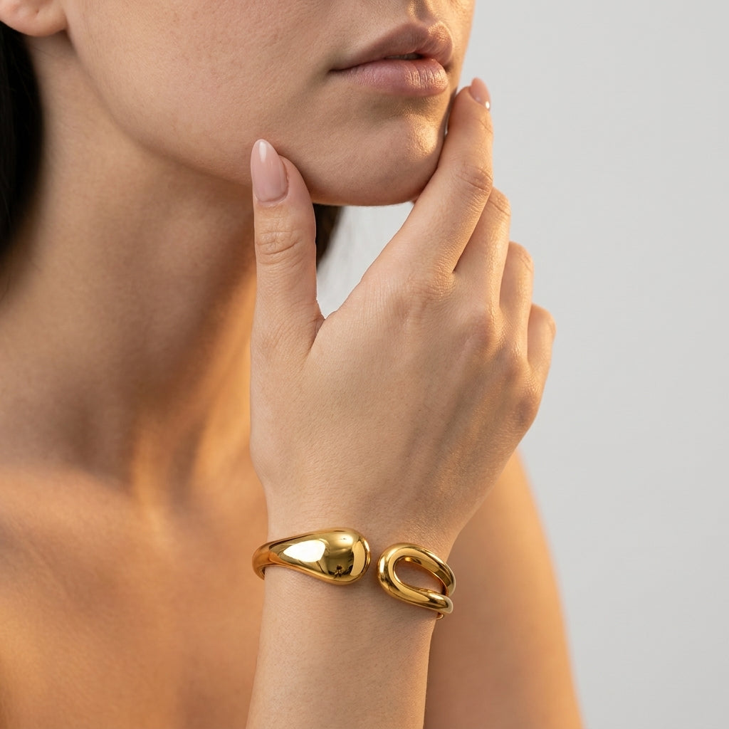 Women's Teardrop Open Cuff Bangle