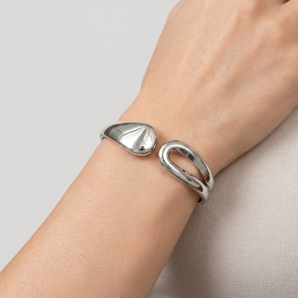 Women's Teardrop Open Cuff Bangle
