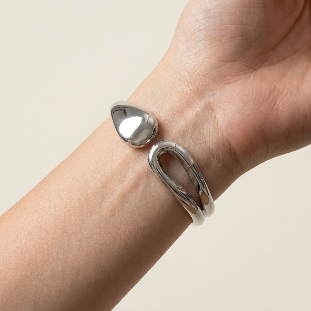 Women's Teardrop Open Cuff Bangle