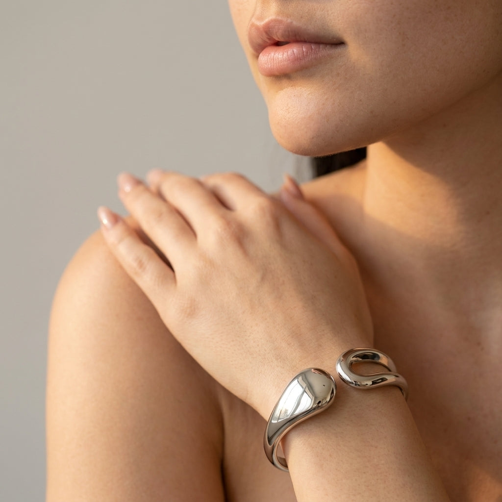 Women's Teardrop Open Cuff Bangle