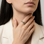 Women's Textured Crystal Ring