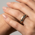 Women's Textured Crystal Ring