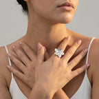 Women's Textured Flower Ring