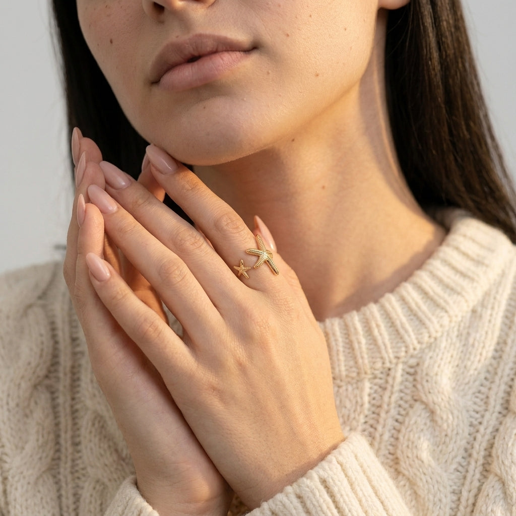 Women's Textured Starfish Ring